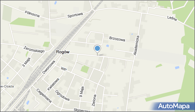 Rogów powiat brzeziński, Strażacka, mapa Rogów powiat brzeziński