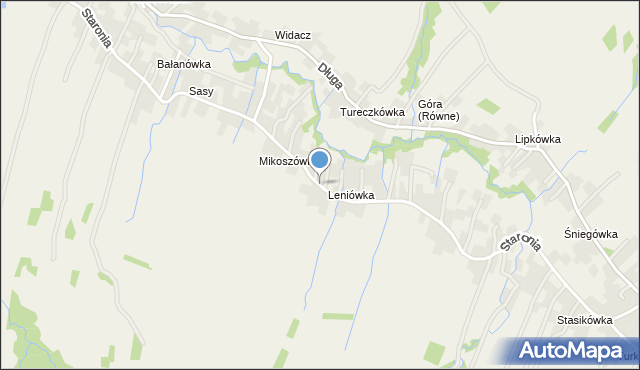 Równe gmina Dukla, Staronia Zenona, mapa Równe gmina Dukla