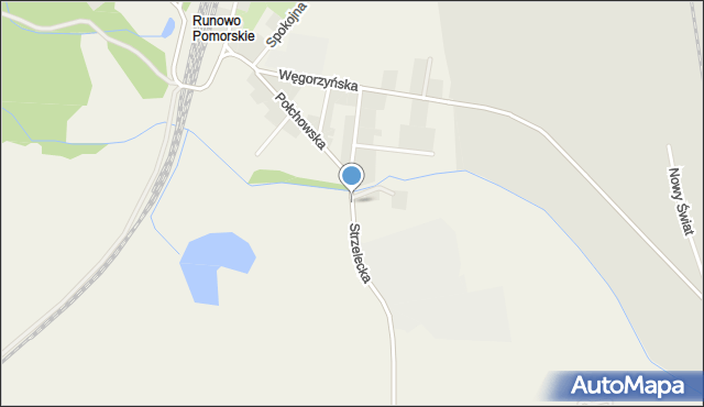 Runowo Pomorskie, Strzelecka, mapa Runowo Pomorskie