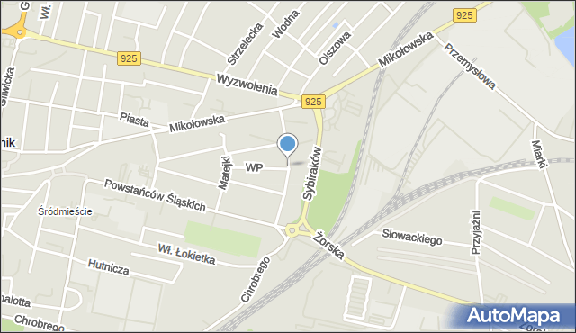 Rybnik, Strzelców Bytomskich, mapa Rybnika