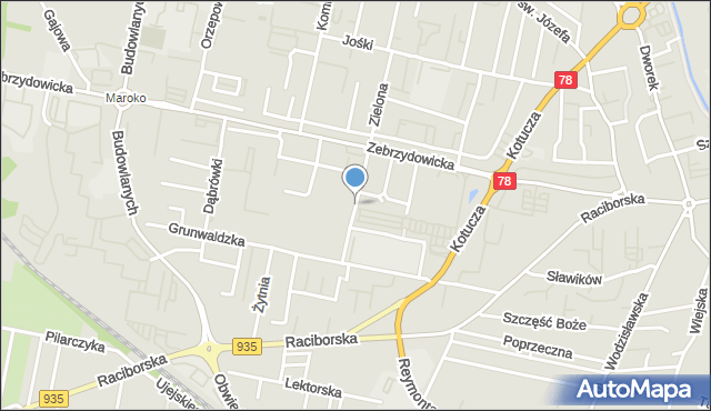 Rybnik, Stalmacha Pawła, mapa Rybnika