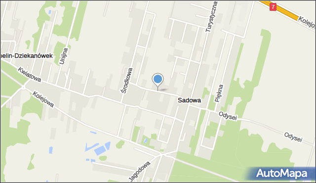 Sadowa gmina Łomianki, Strzelecka, mapa Sadowa gmina Łomianki