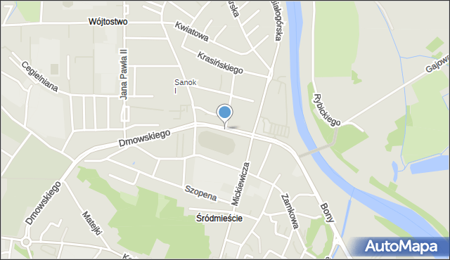 Sanok, Staszica Stanisława, mapa Sanok