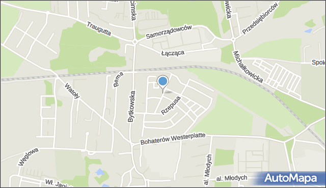 Siemianowice Śląskie, Stabika Antoniego, ks., mapa Siemianowice Śląskie