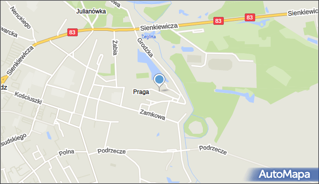 Sieradz, Stawowa, mapa Sieradz