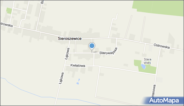 Sieroszewice, Starowiejska, mapa Sieroszewice