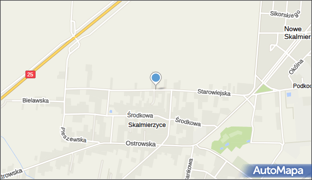 Skalmierzyce, Starowiejska, mapa Skalmierzyce