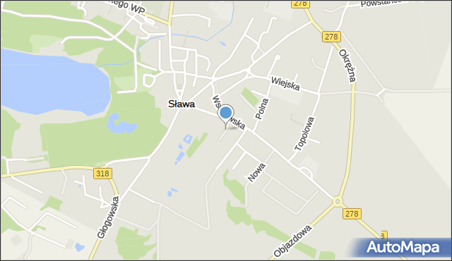 Sława powiat wschowski, Stara, mapa Sława powiat wschowski