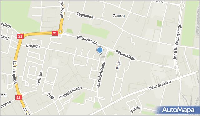 Słupsk, Struga Andrzeja, mapa Słupska
