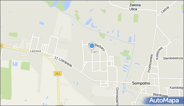 Sompolno, Staszica Stanisława, mapa Sompolno