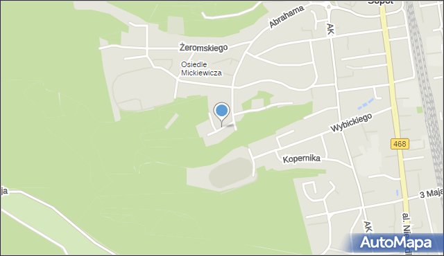 Sopot, Struga Andrzeja, mapa Sopotu