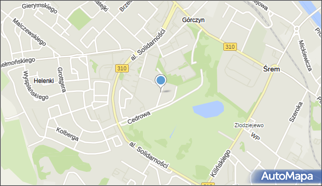 Śrem, Strusia, mapa Śrem