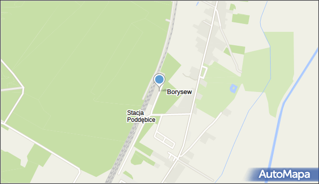 Stacja Poddębice, Stacja Poddębice, mapa Stacja Poddębice