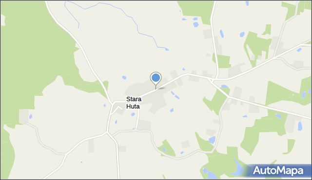 Stara Huta gmina Kartuzy, Stara Huta, mapa Stara Huta gmina Kartuzy