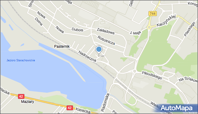 Starachowice, Stawowa, mapa Starachowic