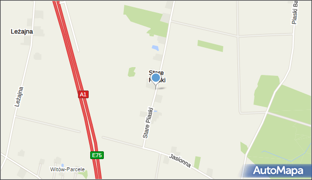 Stare Piaski gmina Piątek, Stare Piaski, mapa Stare Piaski gmina Piątek