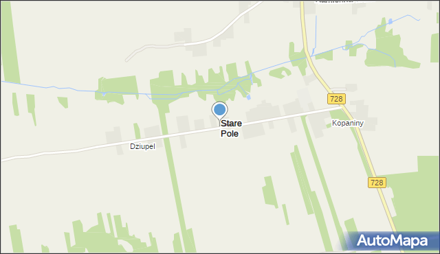 Stare Pole gmina Gowarczów, Stare Pole, mapa Stare Pole gmina Gowarczów