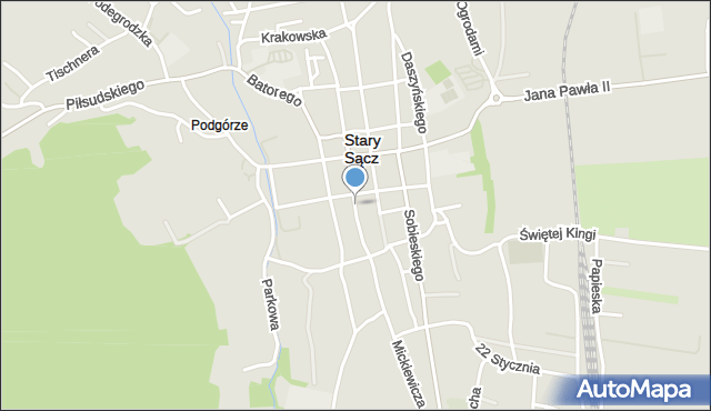 Stary Sącz, Staszica Stanisława, mapa Stary Sącz