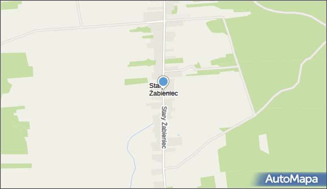 Stary Żabieniec gmina Wilga, Stary Żabieniec, mapa Stary Żabieniec gmina Wilga