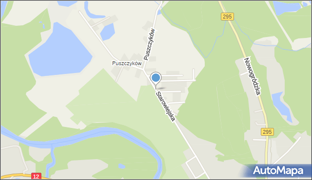 Stary Żagań, Starowiejska, mapa Stary Żagań