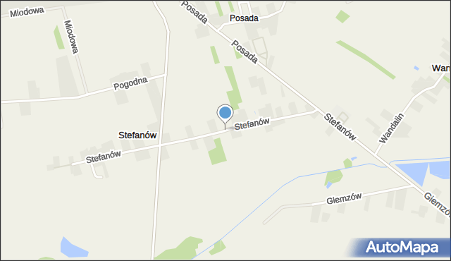 Stefanów gmina Brójce, Stefanów, mapa Stefanów gmina Brójce