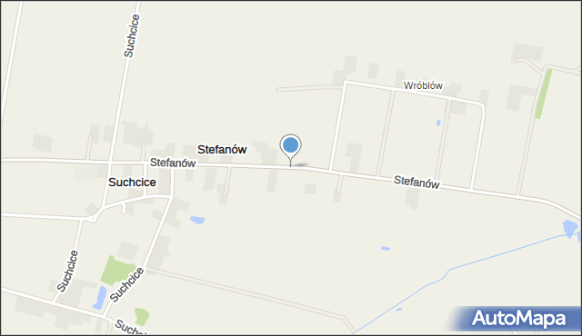 Stefanów gmina Drużbice, Stefanów, mapa Stefanów gmina Drużbice