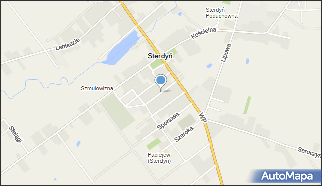 Sterdyń, Strażacka, mapa Sterdyń