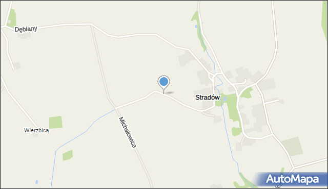 Stradów gmina Czarnocin, Stradów, mapa Stradów gmina Czarnocin