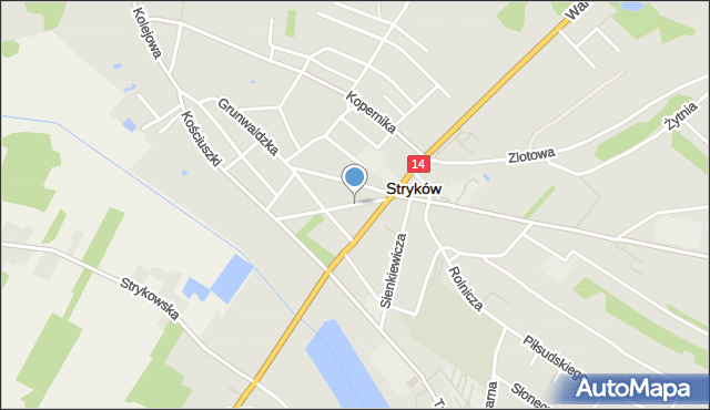 Stryków powiat zgierski, Stryjkowskiego Macieja, mapa Stryków powiat zgierski