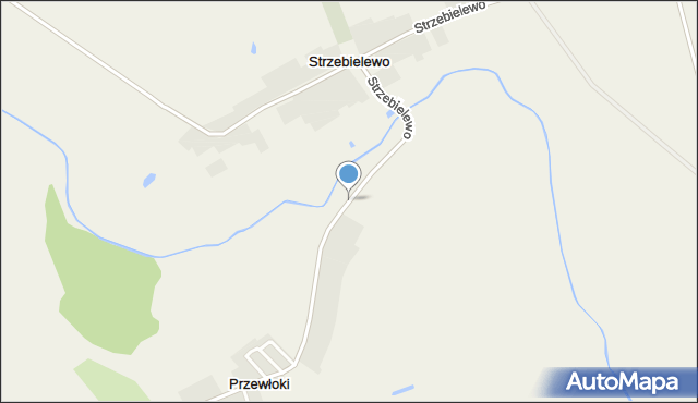 Strzebielewo gmina Dolice, Strzebielewo, mapa Strzebielewo gmina Dolice