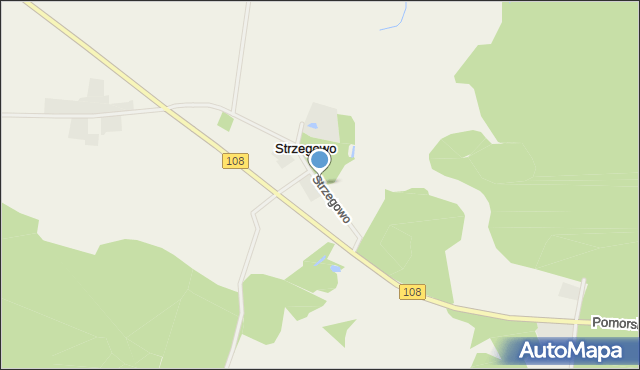 Strzegowo gmina Wolin, Strzegowo, mapa Strzegowo gmina Wolin