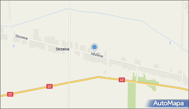 Strzelce gmina Mniszków, Strzelce, mapa Strzelce gmina Mniszków