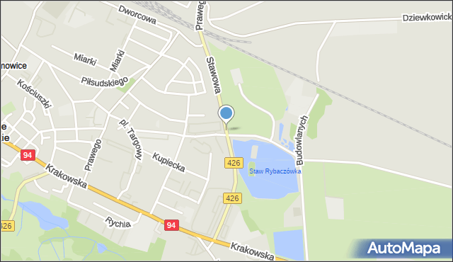 Strzelce Opolskie, Stawowa, mapa Strzelce Opolskie