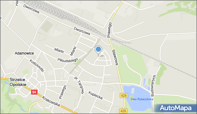 Strzelce Opolskie, Struga Andrzeja, mapa Strzelce Opolskie