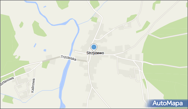 Strzyżewo gmina Zbąszyń, Strzyżewo, mapa Strzyżewo gmina Zbąszyń