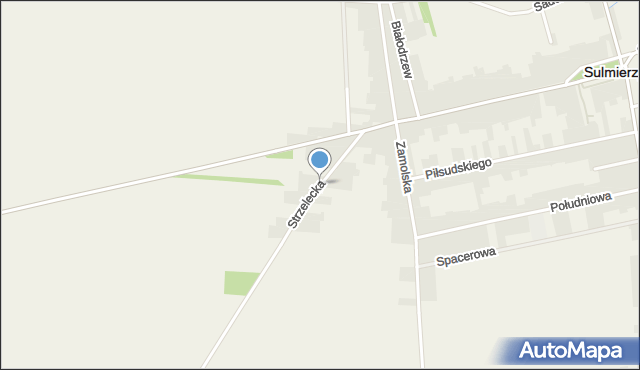 Sulmierzyce powiat pajęczański, Strzelecka, mapa Sulmierzyce powiat pajęczański