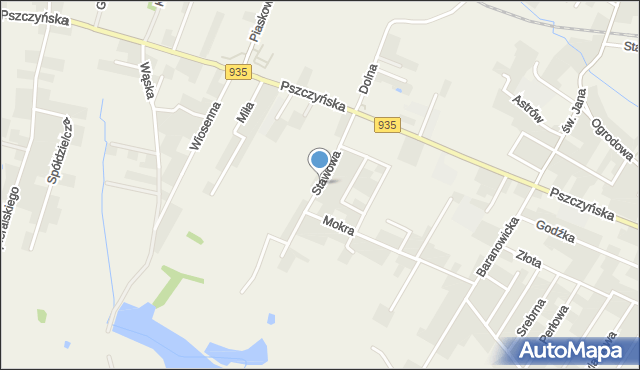 Suszec powiat pszczyński, Stawowa, mapa Suszec powiat pszczyński