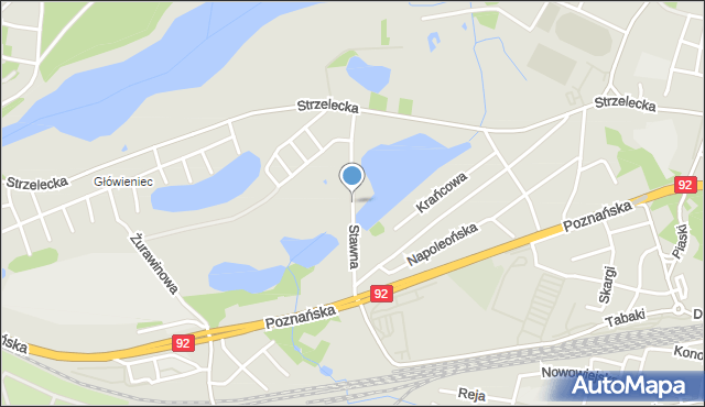 Swarzędz, Stawna, mapa Swarzędz