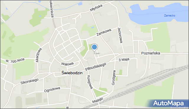 Świebodzin, Studencka, mapa Świebodzin