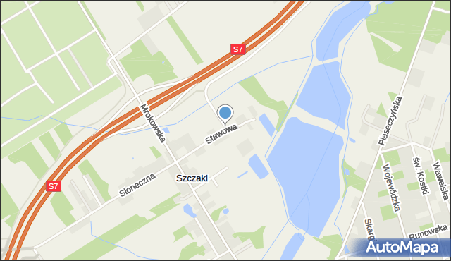 Szczaki, Stawowa, mapa Szczaki