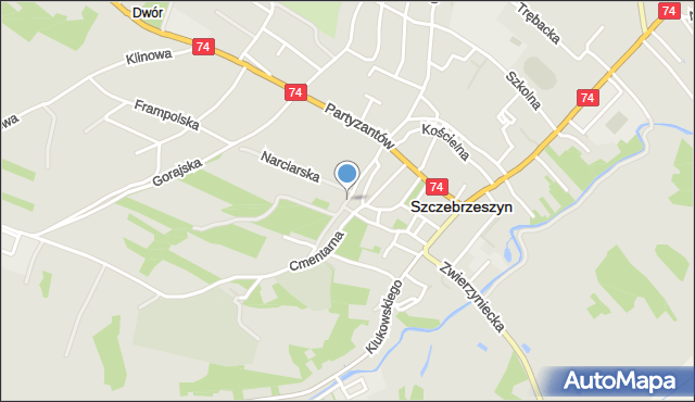 Szczebrzeszyn, Stara Rozłopska, mapa Szczebrzeszyn