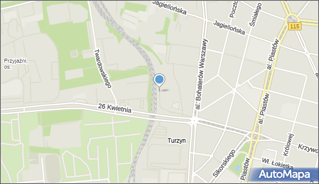 Szczecin, Stacja PKP Turzyn, mapa Szczecina