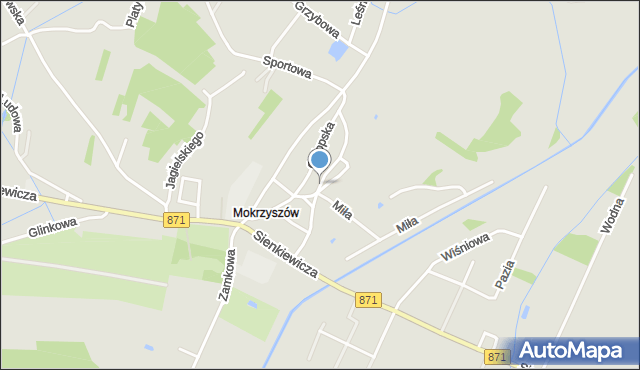 Tarnobrzeg, Strażacka, mapa Tarnobrzegu