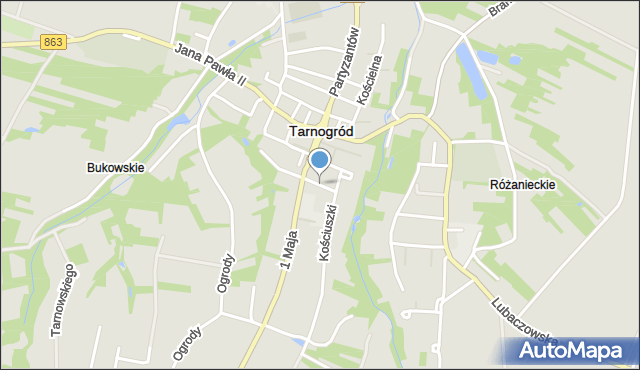 Tarnogród, Strażacka, mapa Tarnogród