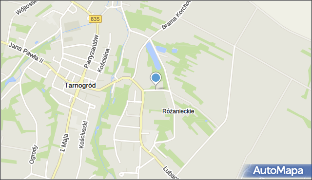 Tarnogród, Stroma, mapa Tarnogród