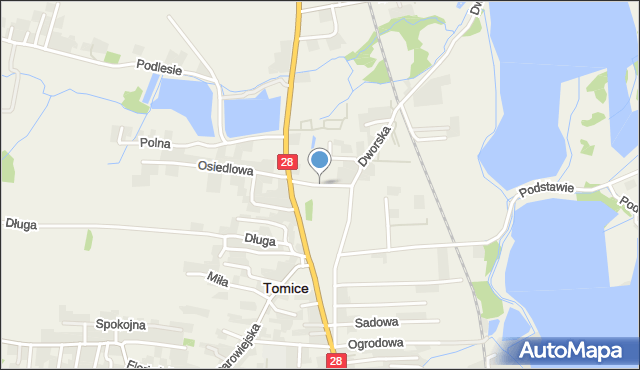 Tomice powiat wadowicki, Strażacka, mapa Tomice powiat wadowicki