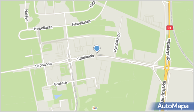 Toruń, Strobanda Henryka, mapa Torunia