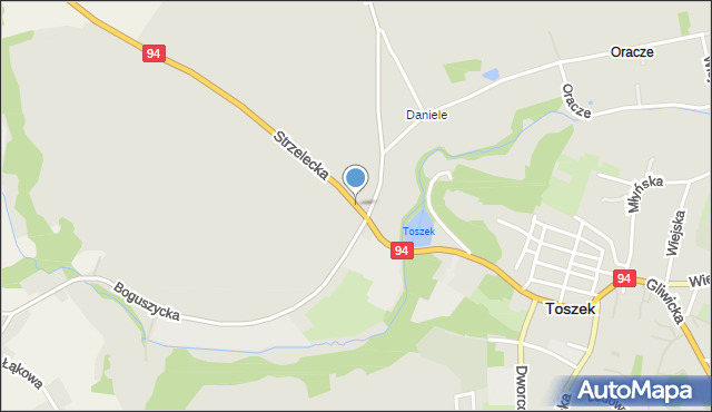 Toszek, Strzelecka, mapa Toszek