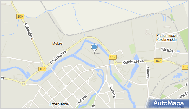 Trzebiatów powiat gryficki, Strumykowa, mapa Trzebiatów powiat gryficki