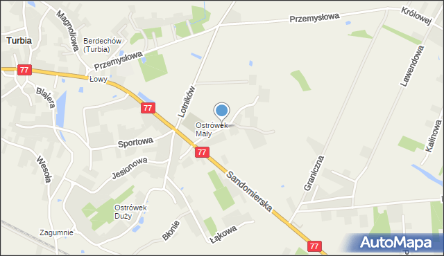 Turbia, Stadionowa, mapa Turbia